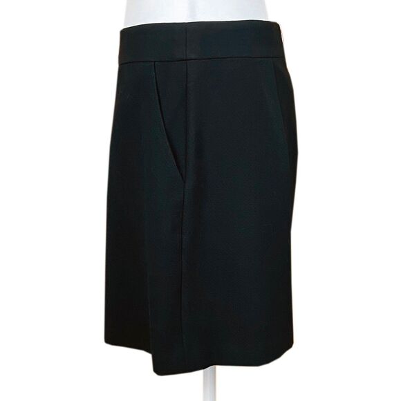 Trina Turk Pleated A-Line Mini Skirt Size 4 Black Pockets Lined Exposed Zipper - Picture 2 of 7